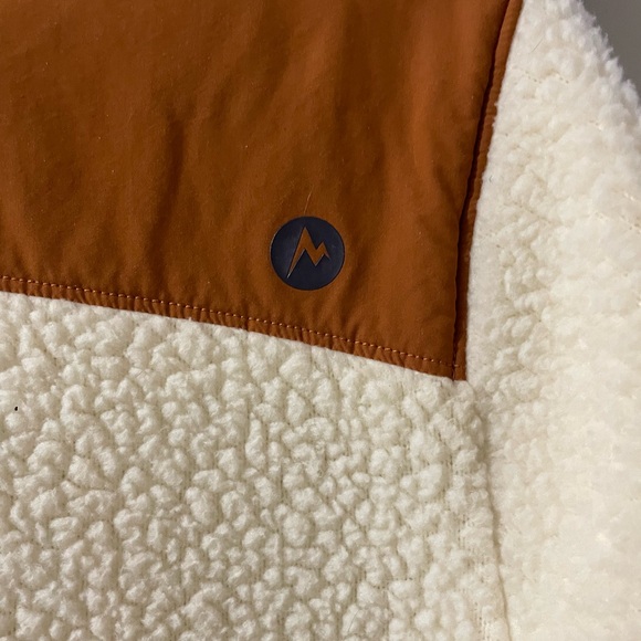 Marmot Polartec  White and Tan Fleece Jacket Sz XL EUC - Picture 12 of 14